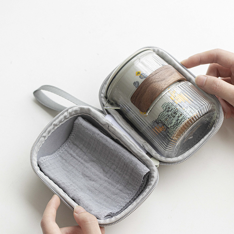 Golden Rabbit Travel Tea Set with Case, 1 Teapot+3 Cups 300ml