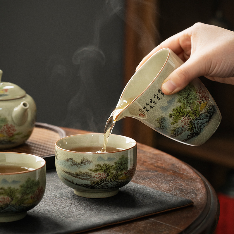 Spring Landscape Porcelain Tea Pitcher 190ml