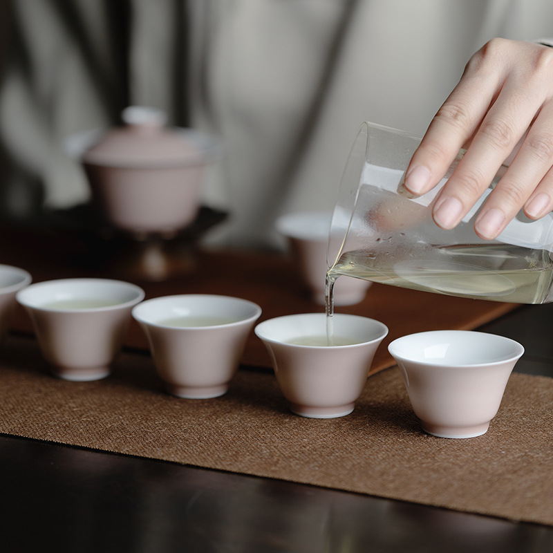 Minimalist Pure Pink/White Tea Cup*4pcs 40ml