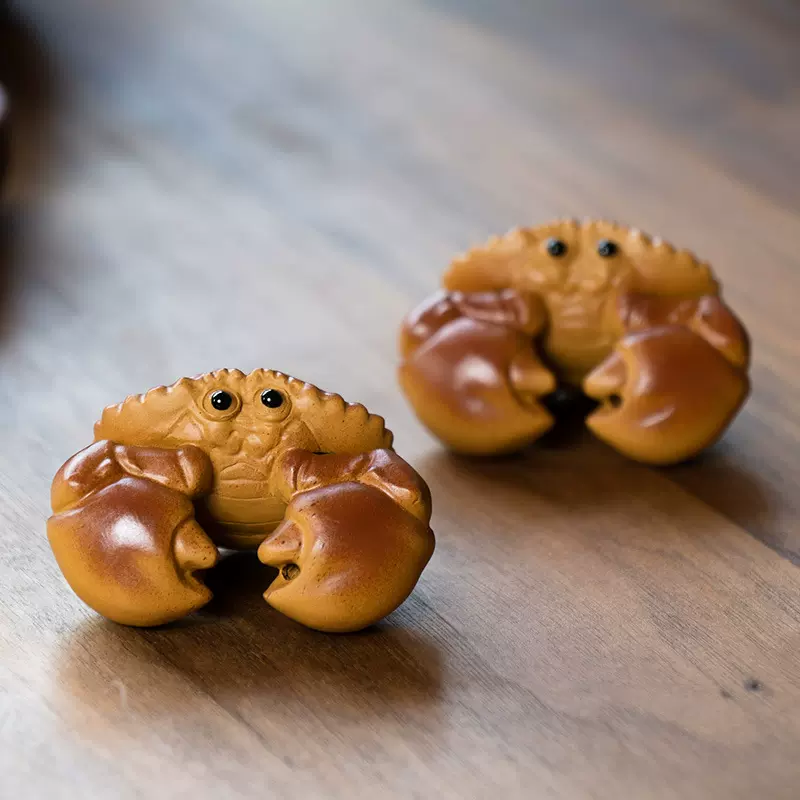 Little Crab Figurine, Ceramic Crab Tea Pet/Incense Holder