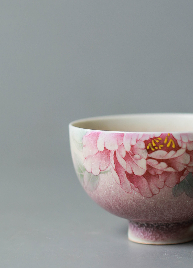 Premium Blossom Peony Porcelain Tea Cup 100ml
