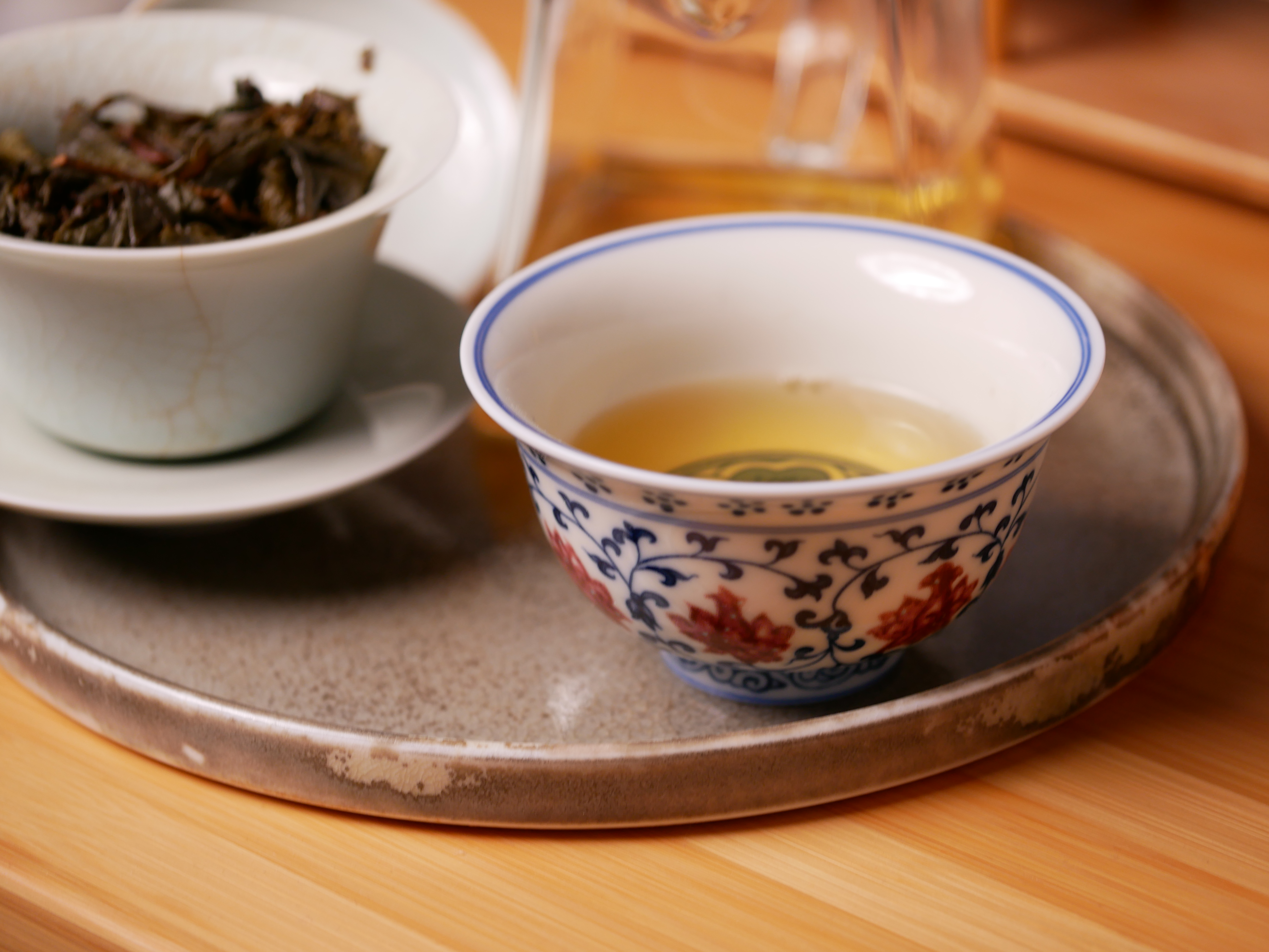 Porcelain Kungfu Tea Cup, Retro of Ming Dynasty Yongle Style, Underglaze Red and Blue, Press-Hand Cup 100ml