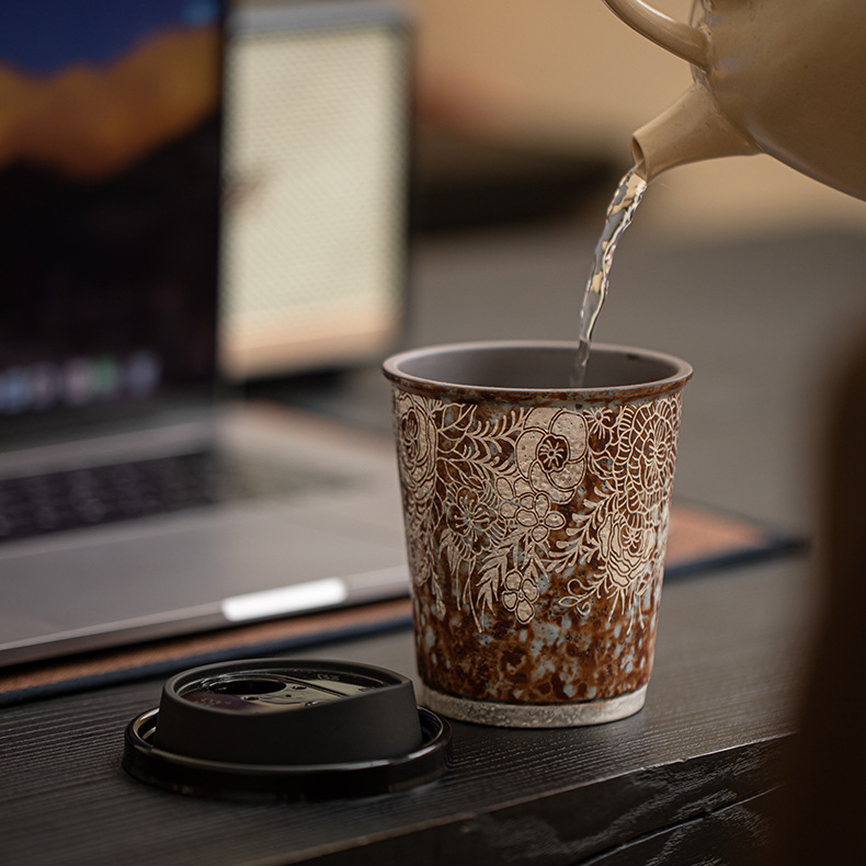 Silver-gilded Flower Coffee Cup 330ml