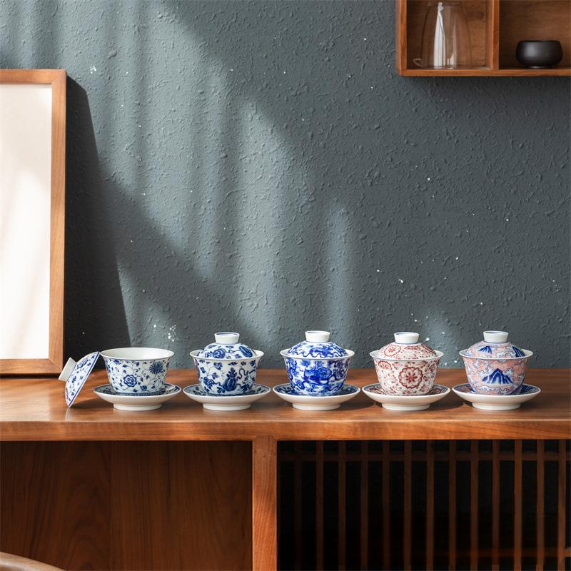 Collection of Classic Pattern Gaiwan with Saucer 160ml