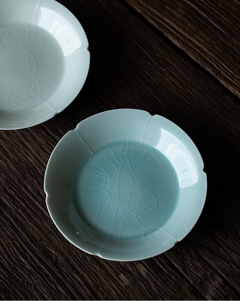 Lake Cyan/Lime White Porcelain Saucer 