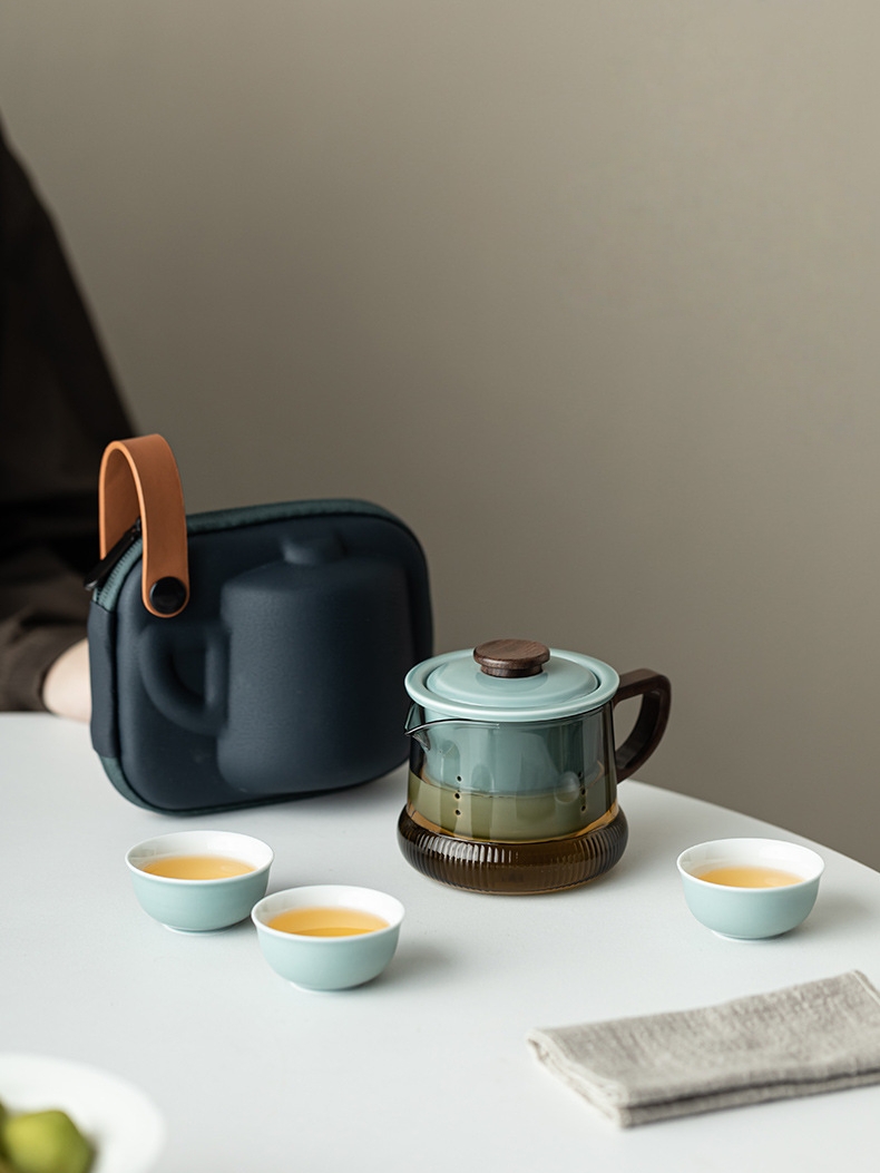 Modern Style Travel Tea Set 250ml, Teapot with infuser+3 Cups
