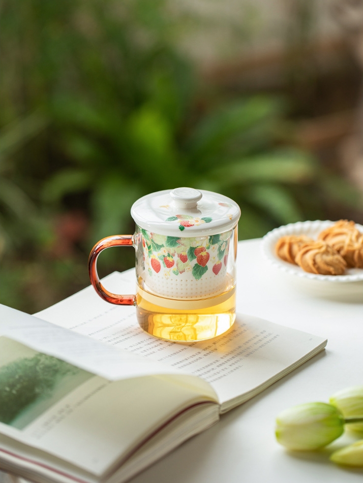 Glass Mug with Porcelain Straner 350ml
