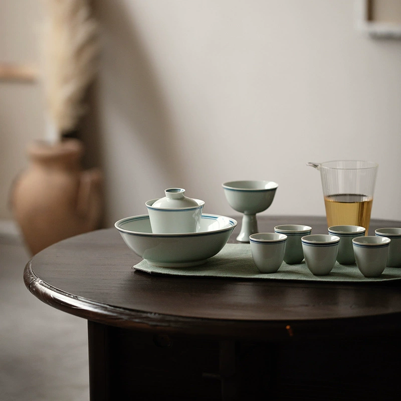 Dual-pinstripe Porcelain Tea Cup 70ml