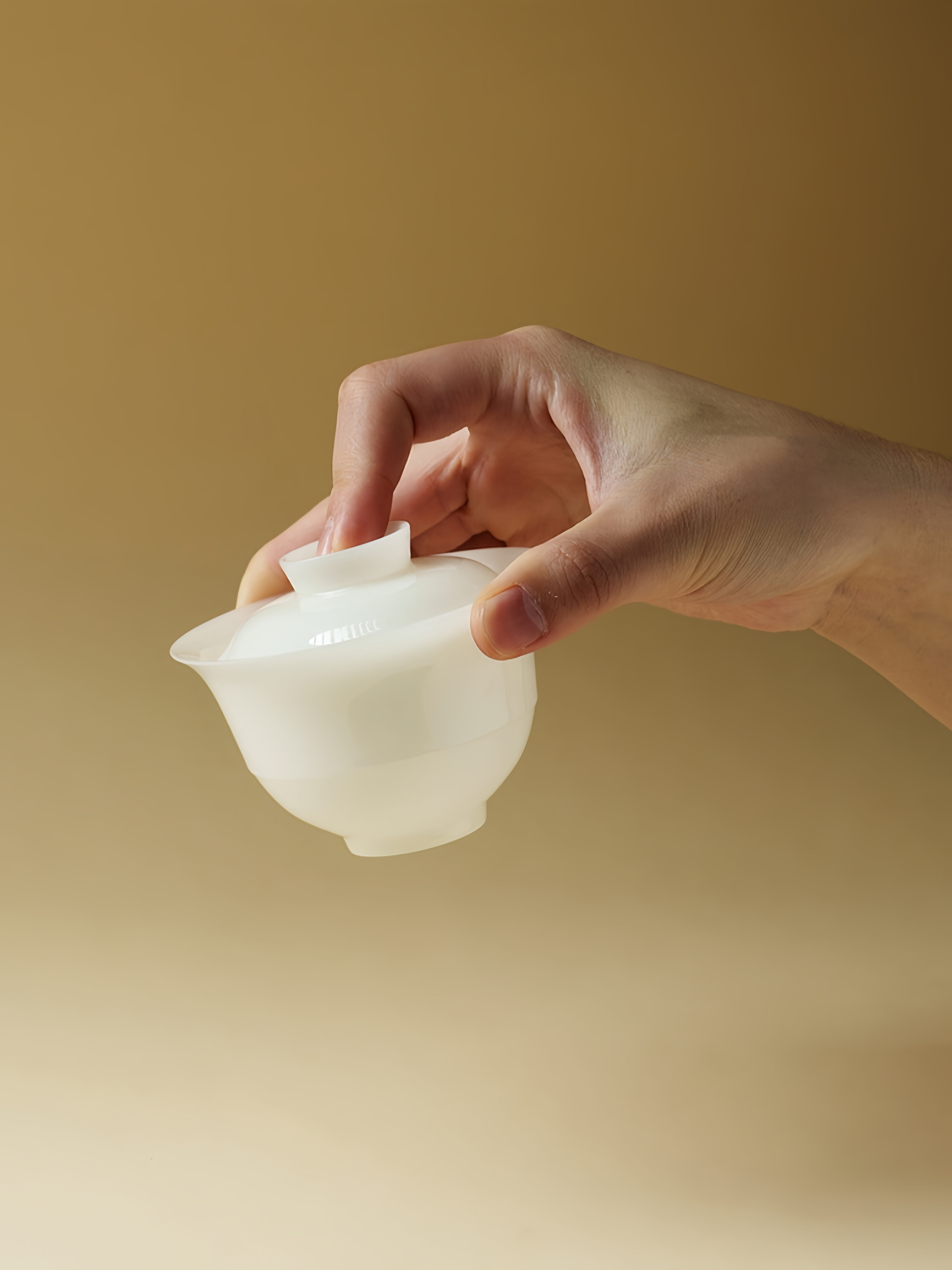 Ice Jade Porcelain Gaiwan with Saucer 110ml