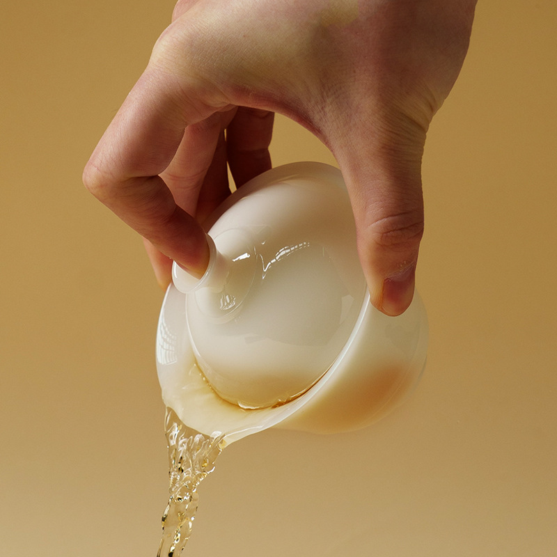 Ice Jade Porcelain Gaiwan with Saucer 100ml