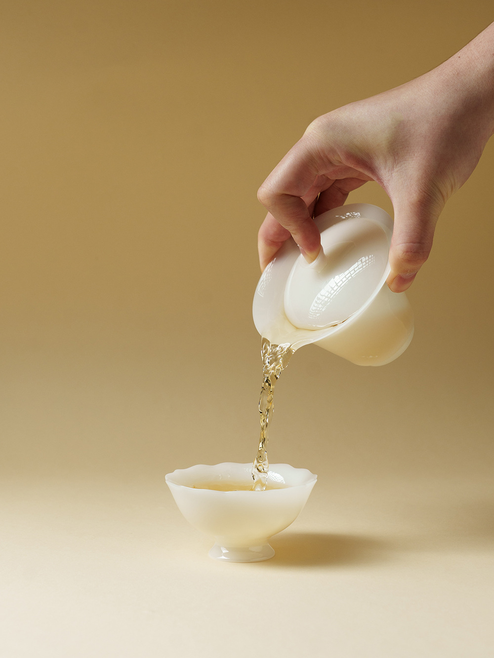 Ice Jade Porcelain Gaiwan with Saucer 100ml