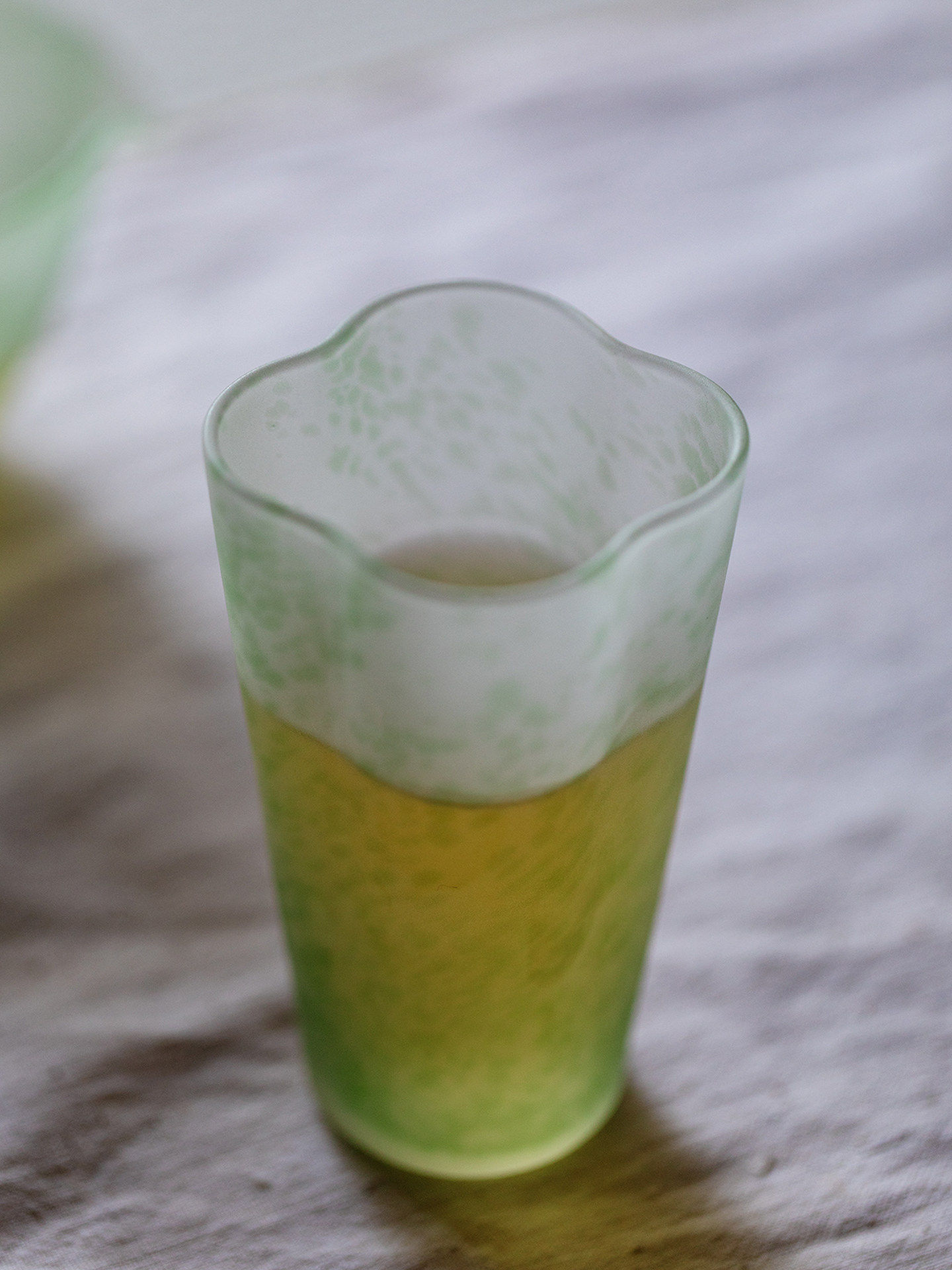 Green Frosted Glass Cup 150ml