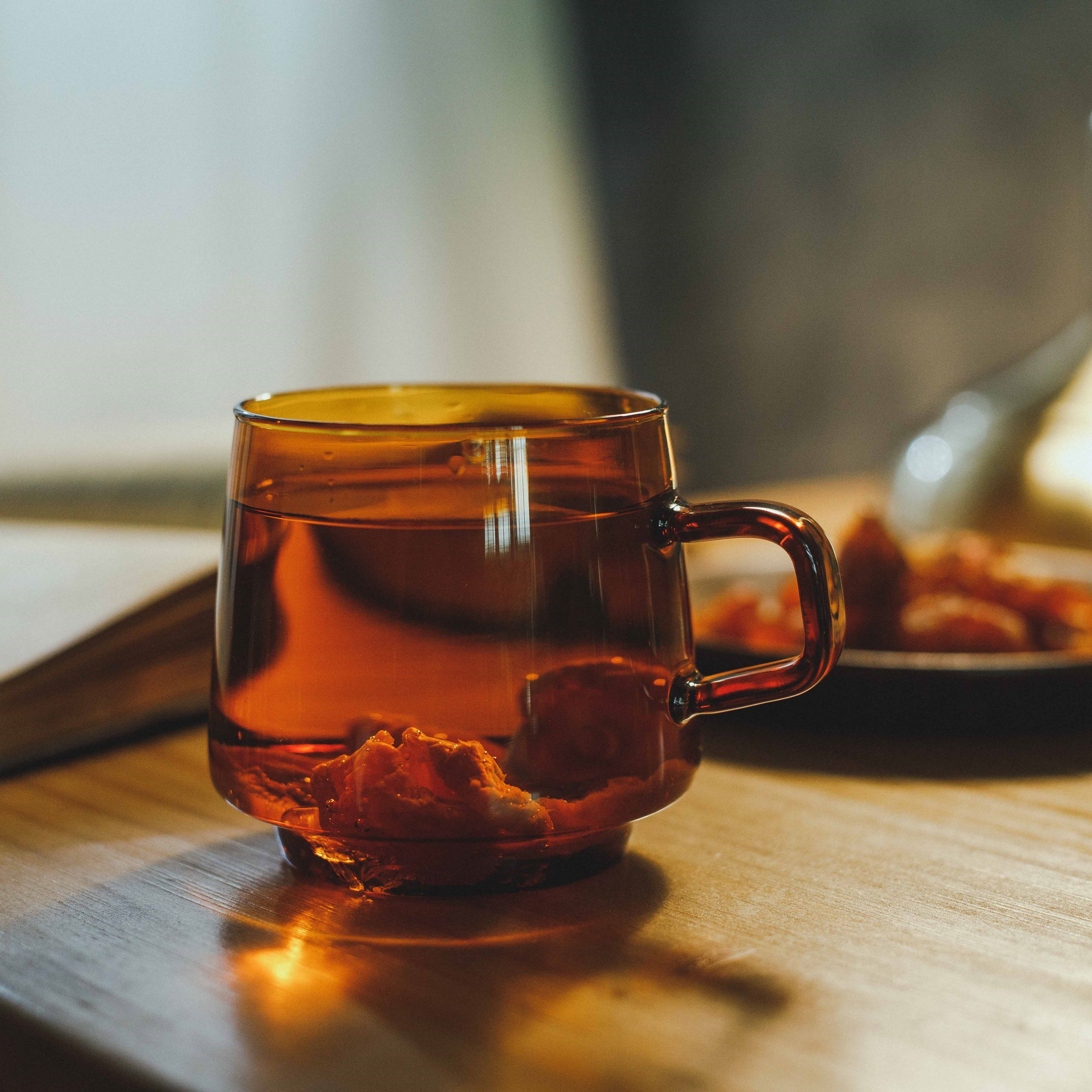 Amber Orange Glass Mug 340ml