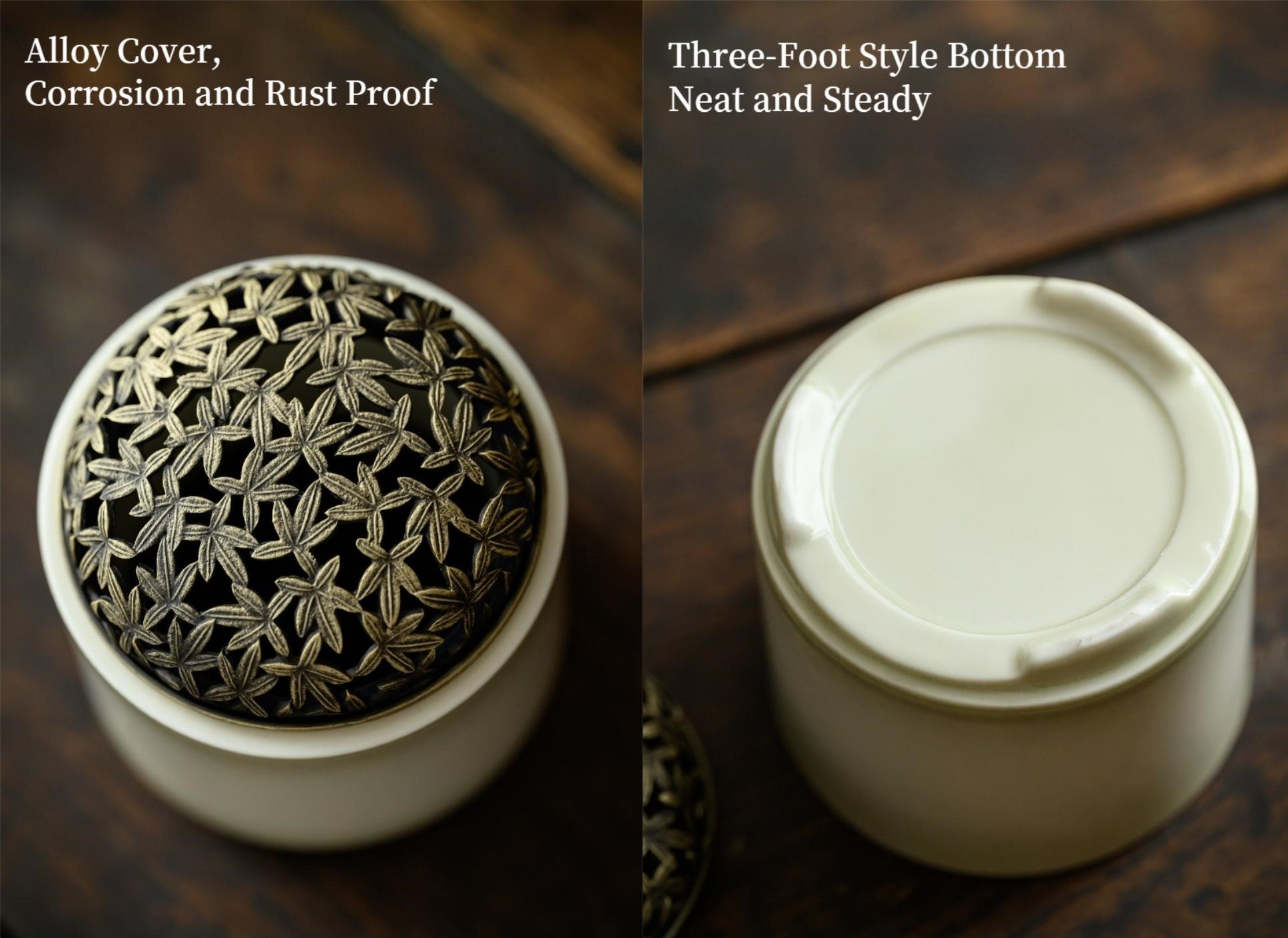 Ceramic Incense Burner with Brass Cover 6 Patterns Available