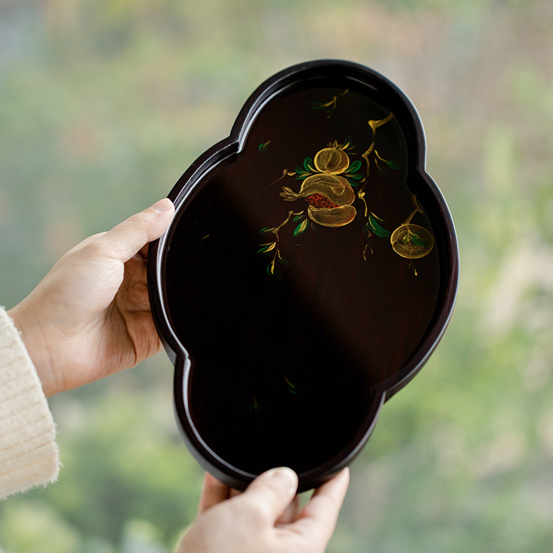 Bamboo Tea Tray Flower Patterns 5 Styles