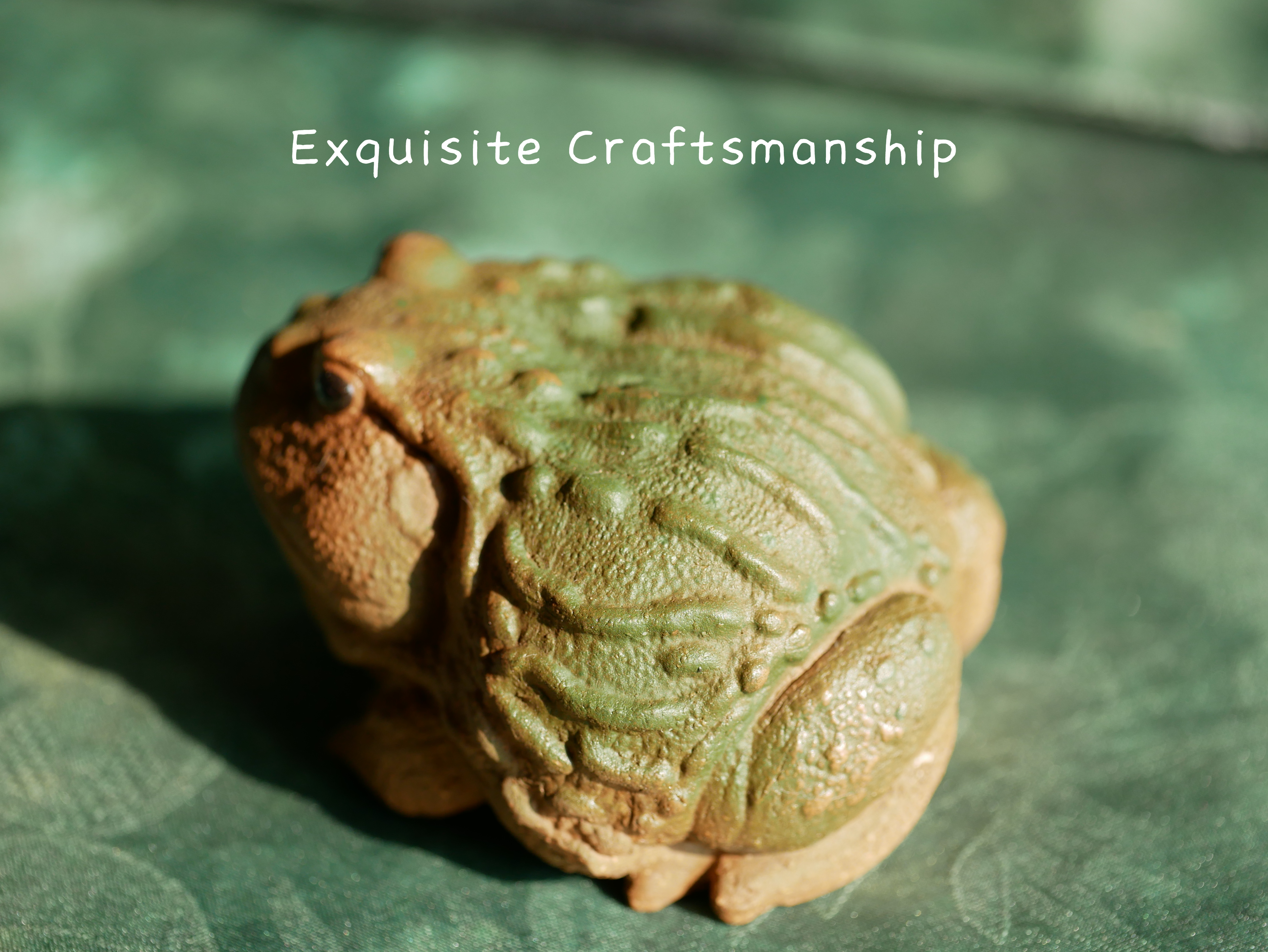 Ceramic Toad Figurine, Handmade Tea Pet, Made of Yixing Zisha Clay