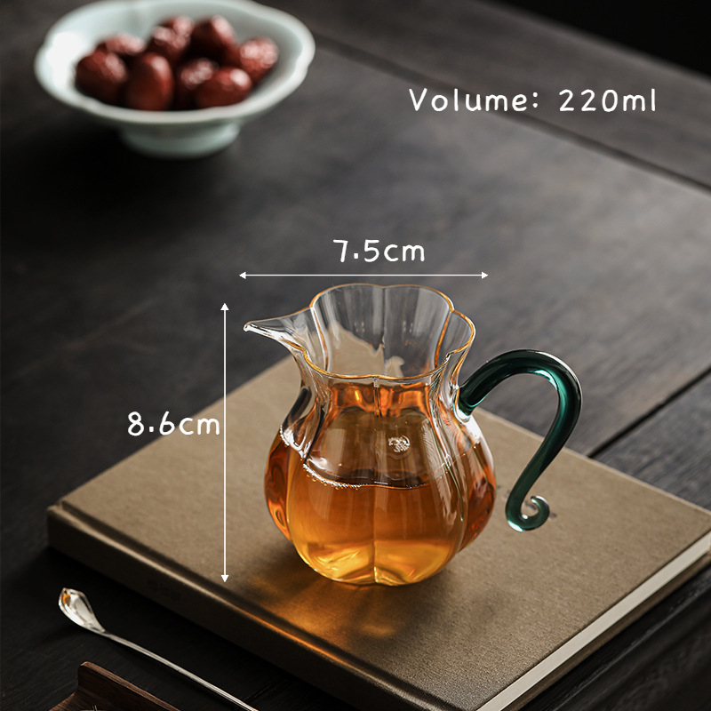 Glass Tea Pitcher with Blue Handle 220ml