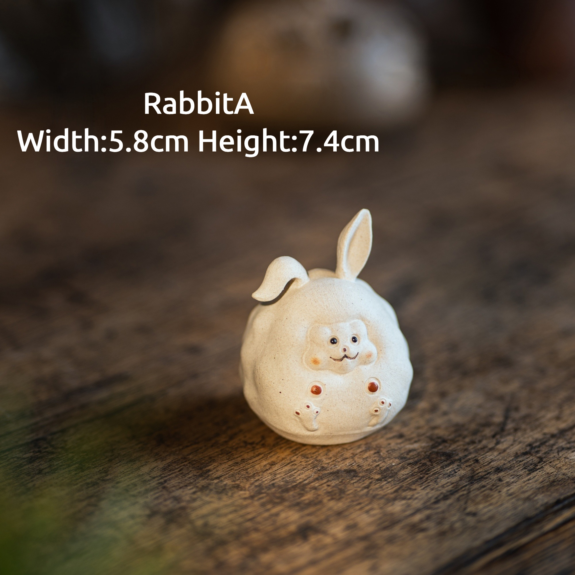 Handmade Tea Pet Set, Ceramic Panda/Rabbit/Hamster Figurine, Made of Yixing Zisha Clay