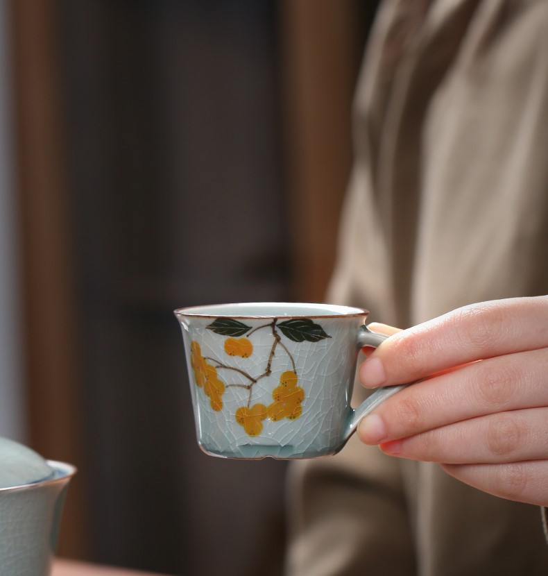 Flower Pattern Expresso Cup Porcelain Tea Cup 60ml