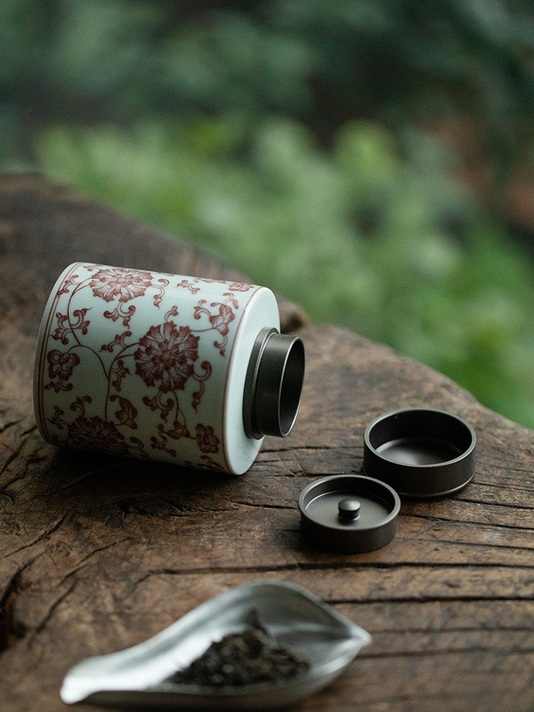 Porcelain Tea Caddy 300ml, 9 Styles Optional