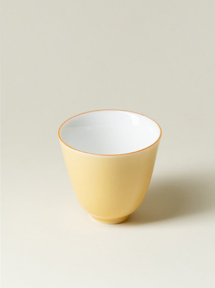 Moon Yellow Porcelain Gaiwan with Saucer 150ml