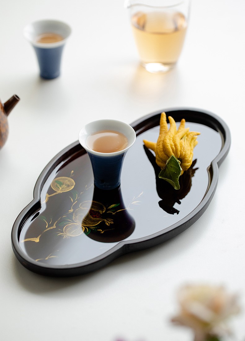 Bamboo Tea Tray Flower Patterns 5 Styles