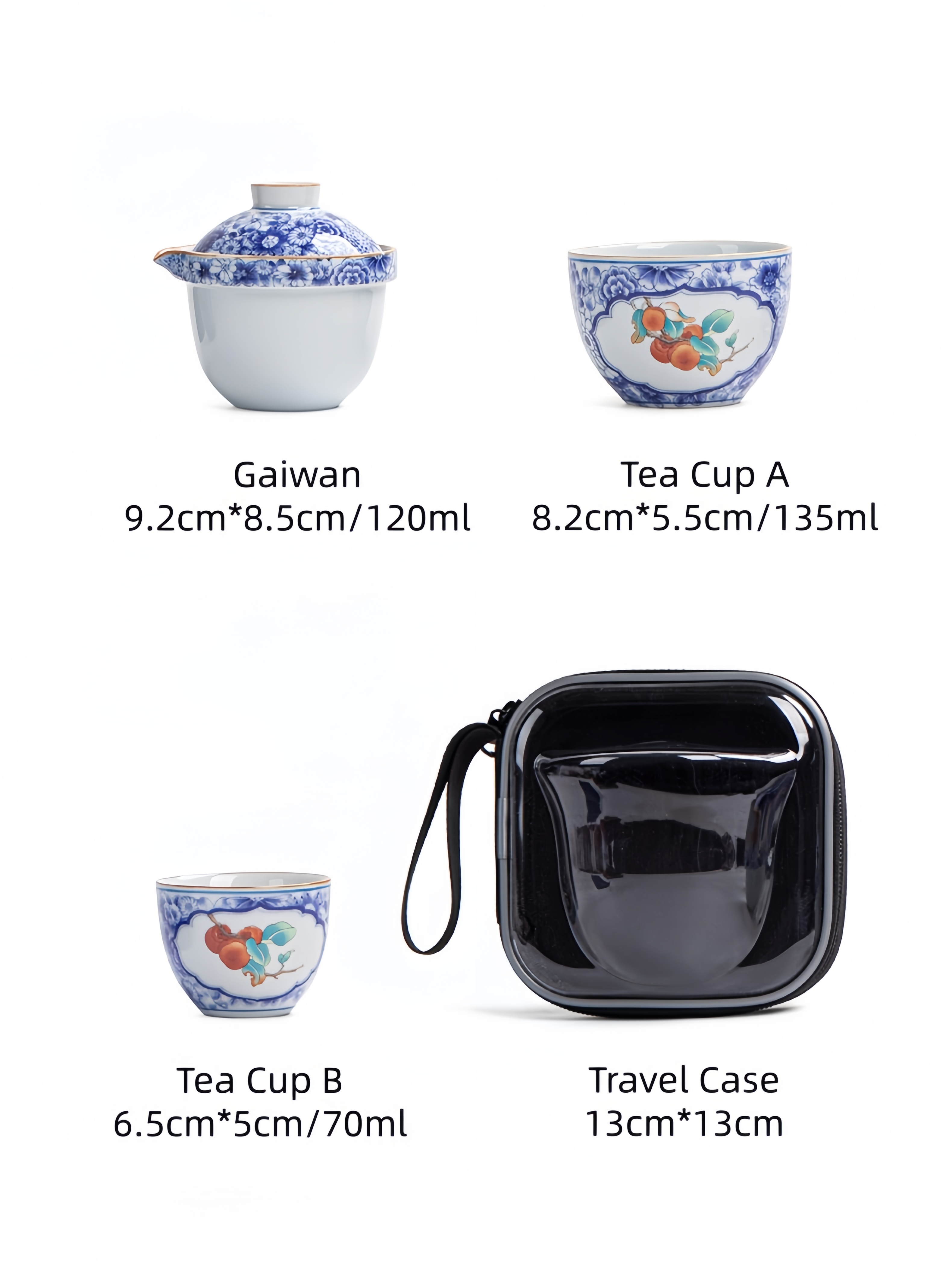 Porcelain Travel Tea Set 120ml