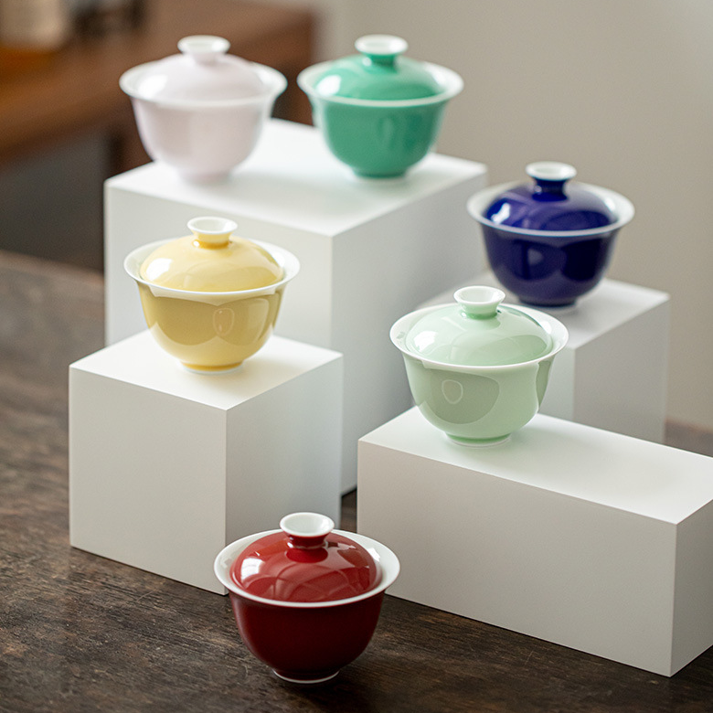 Monochrome Porcelain Gaiwan 13ml, 6 Colors Optional