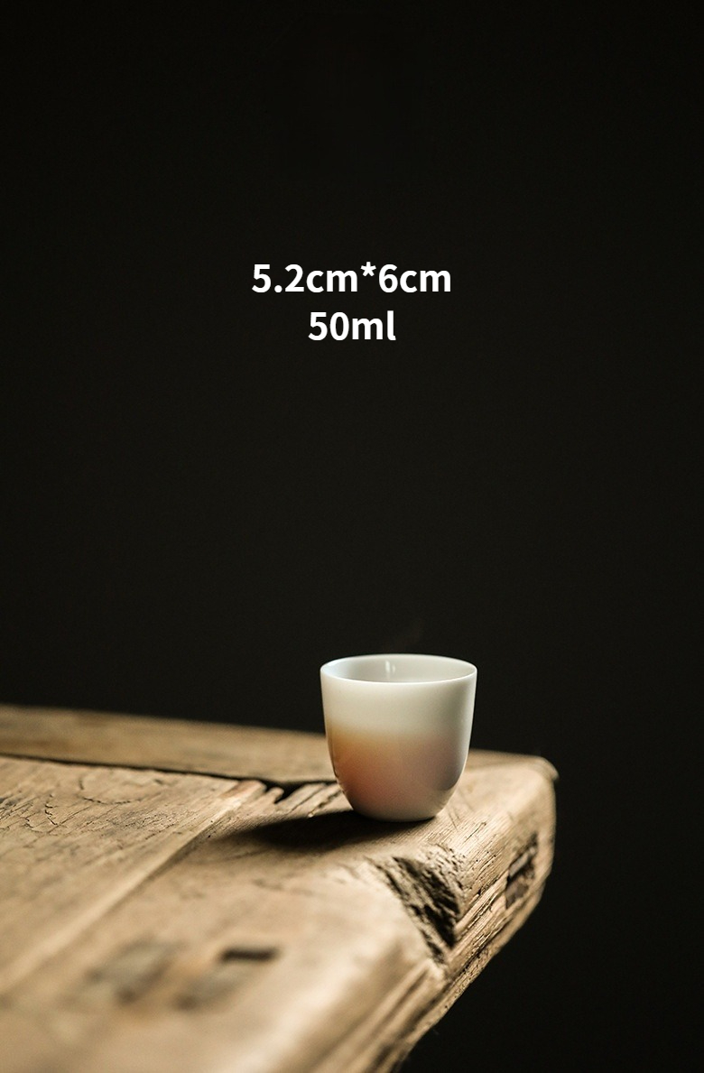 Minimalist Pure White Tea Cup, ChineseGongfu Tea Cups Set 50ml
