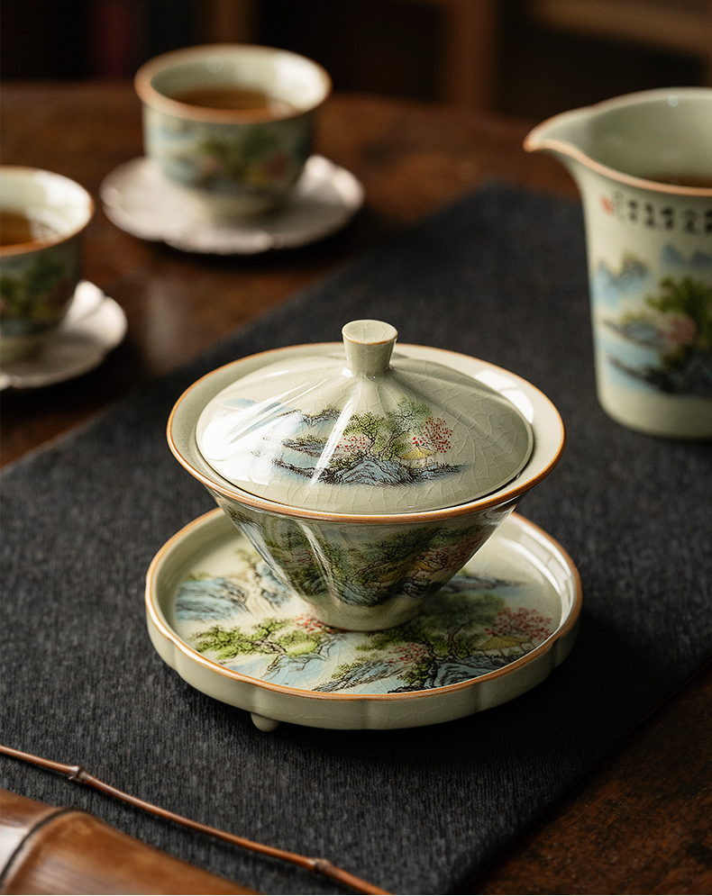  Spring Landscape Gaiwan with Sacuer 130ml