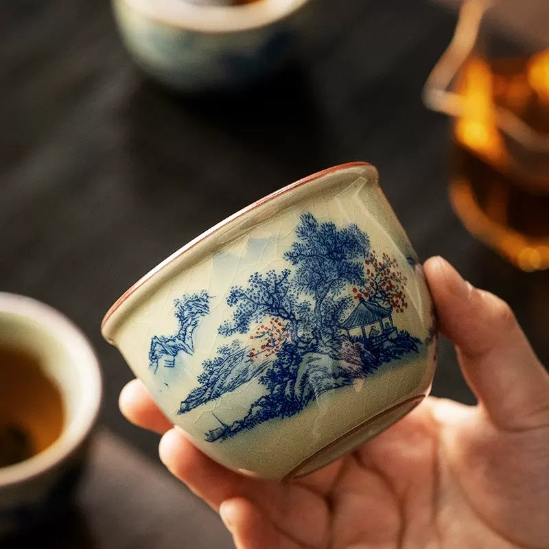 Landscape Kungfu Tea Cup 140ml, 2 Styles Optional