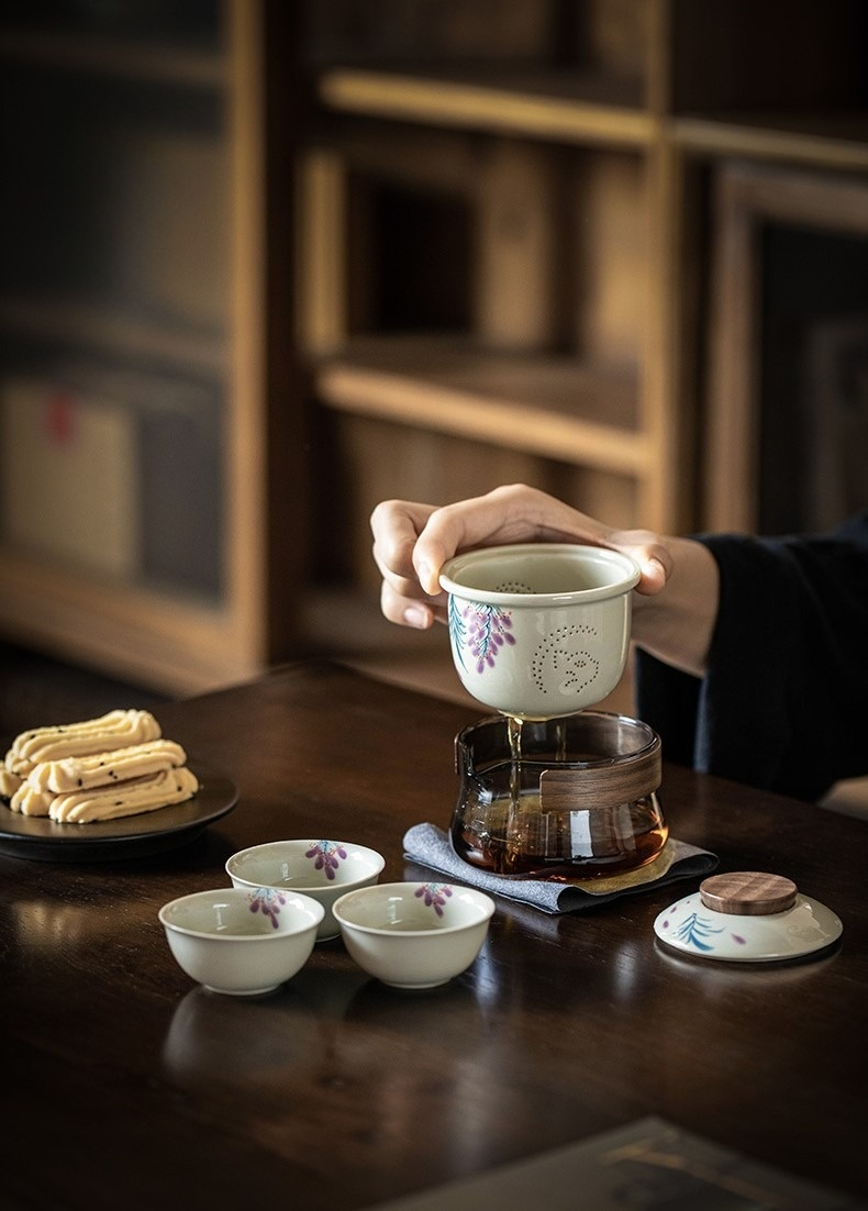 Cute Flower Travel Tea Set 230ml, 6 Styles Optional