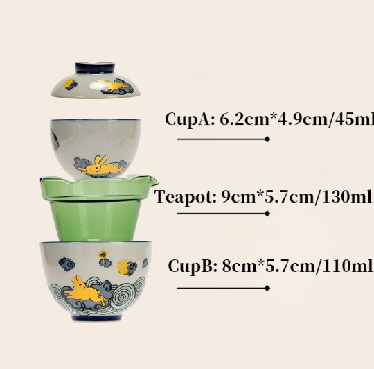 Golden Rabbit Travel Tea Set 110ml