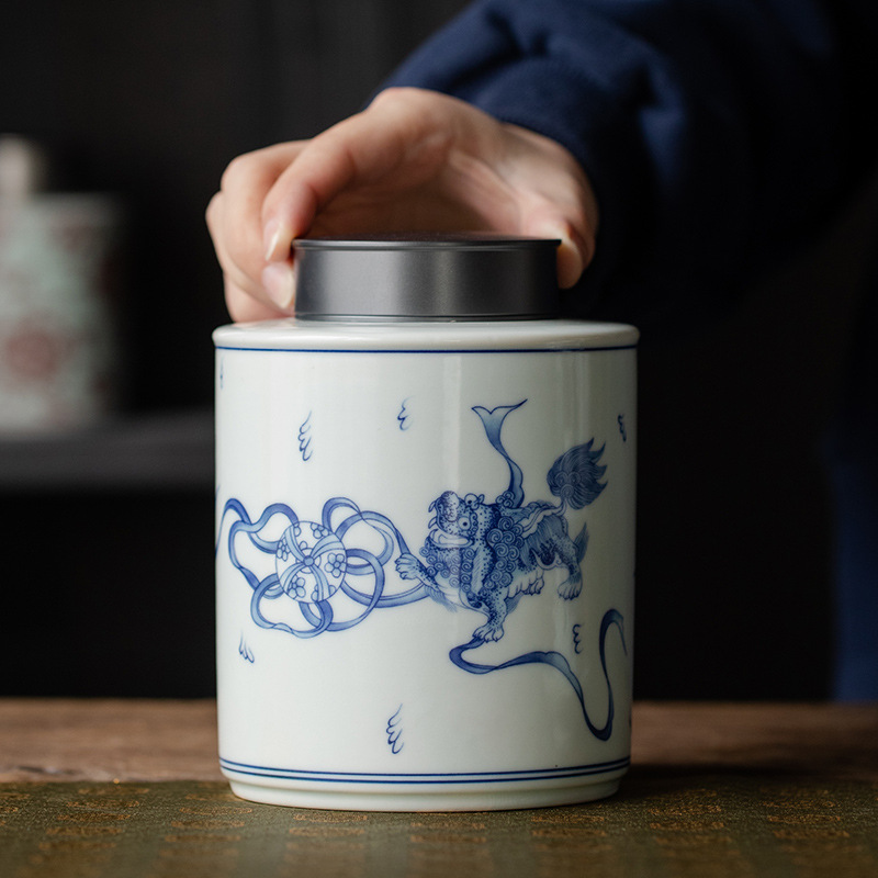 Porcelain Tea Caddy 1000ml, 7 Styles Optional