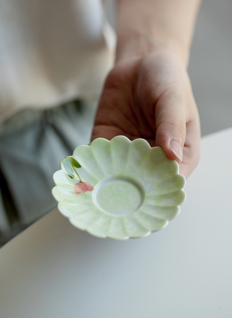 Cute Flower Misty Green Saucer