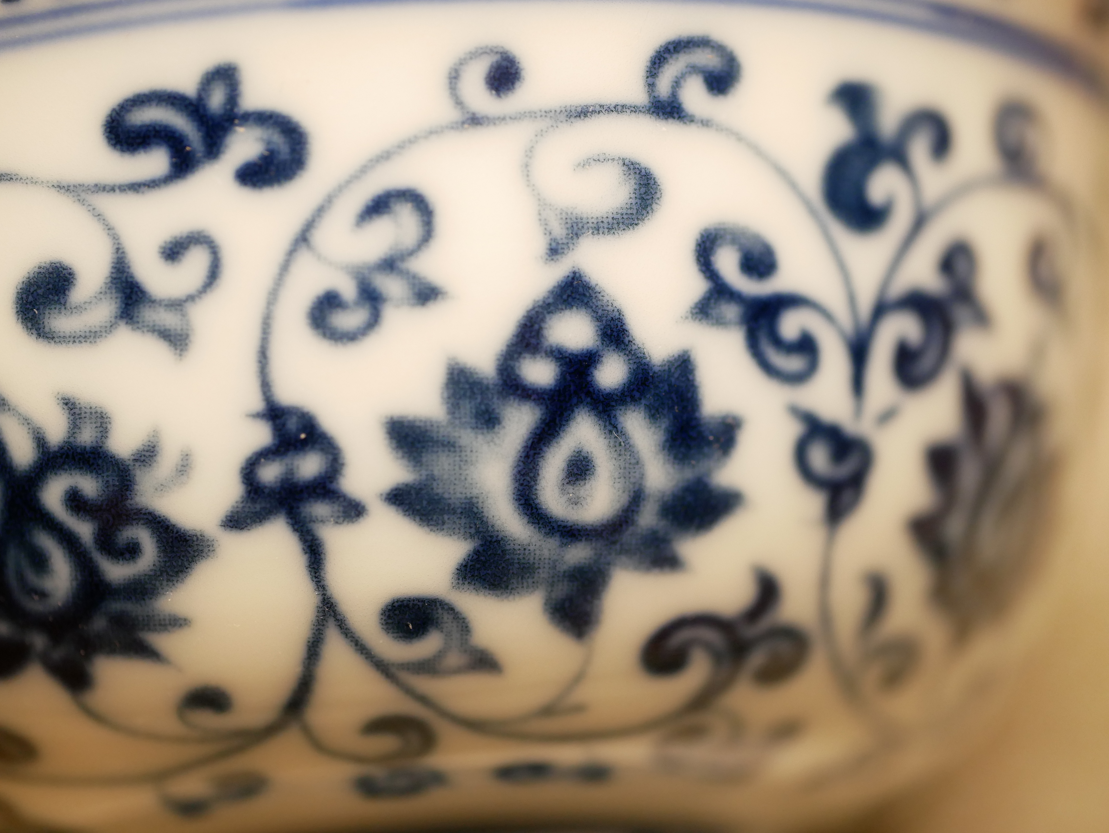 Porcelain Kungfu Tea Cup, Blue and White Retro of Ming Dynasty Yongle Style, Press-Hand Cup 100ml