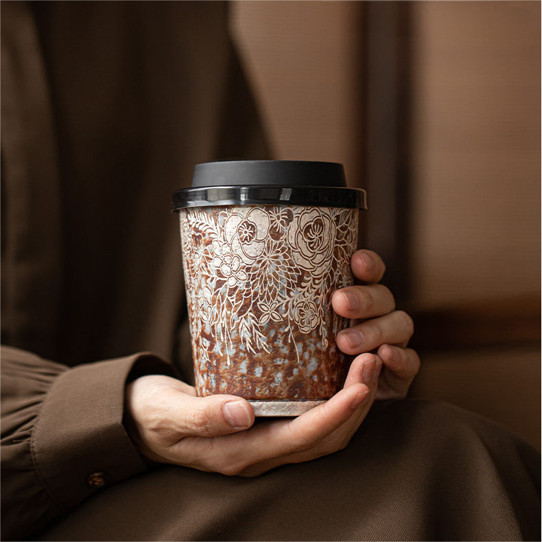 Silver-gilded Flower Coffee Cup 330ml