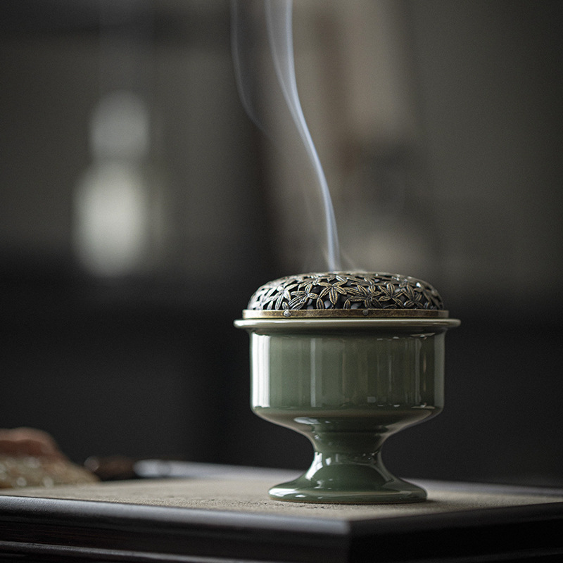 Grail Style Incense Burner with Copper Cover, Portable Size