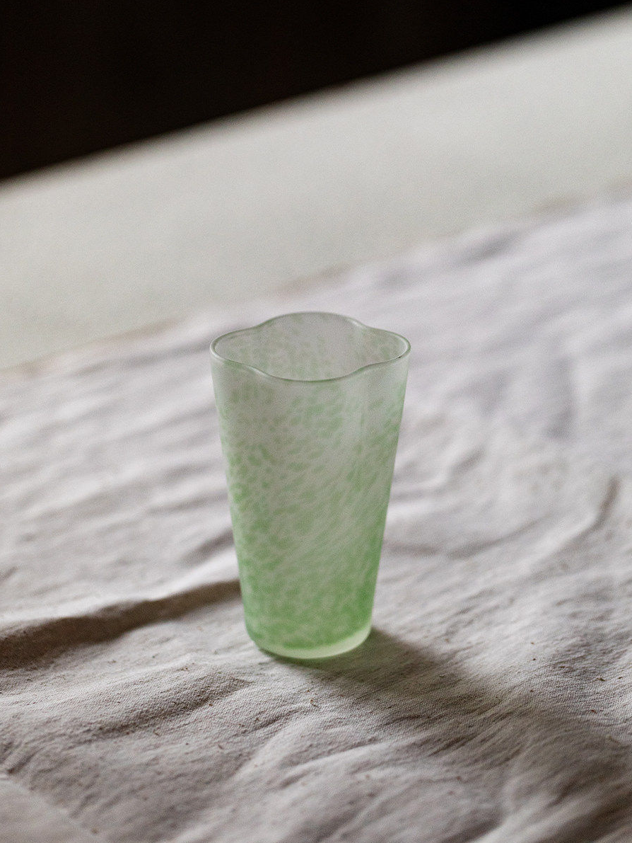 Green Frosted Glass Cup 150ml
