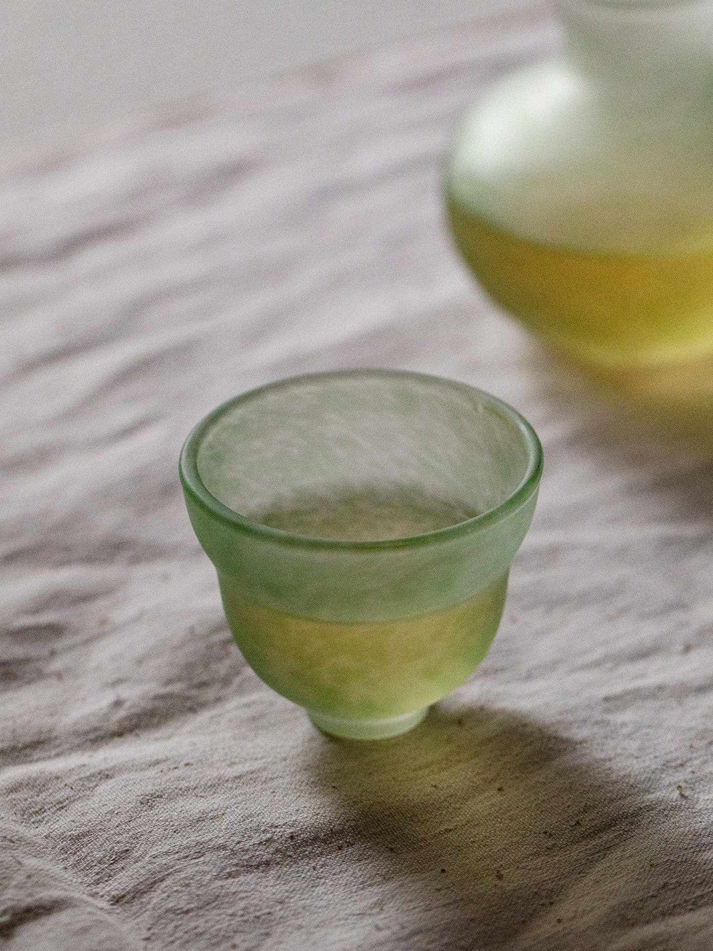 Green Frosted Glass Cup 75ml