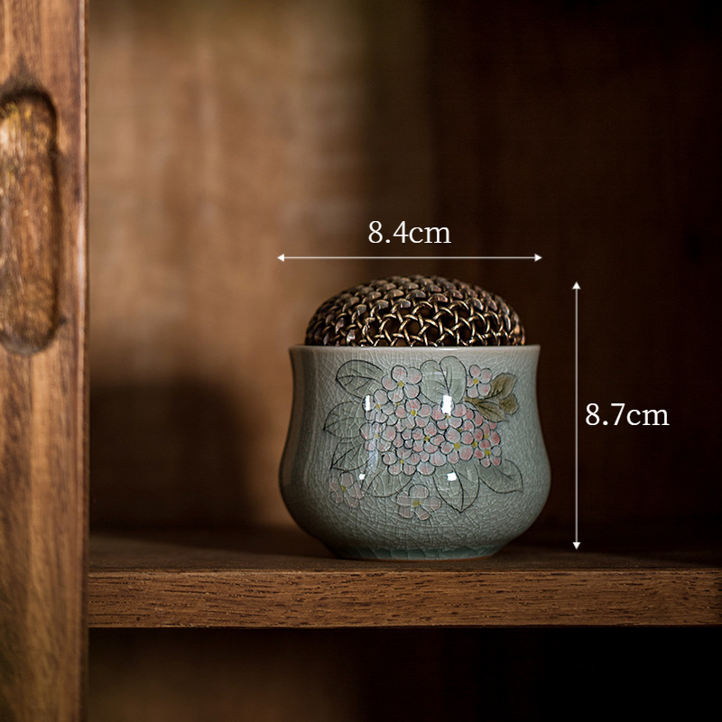 Begonia Incense Burner with Brass Cover