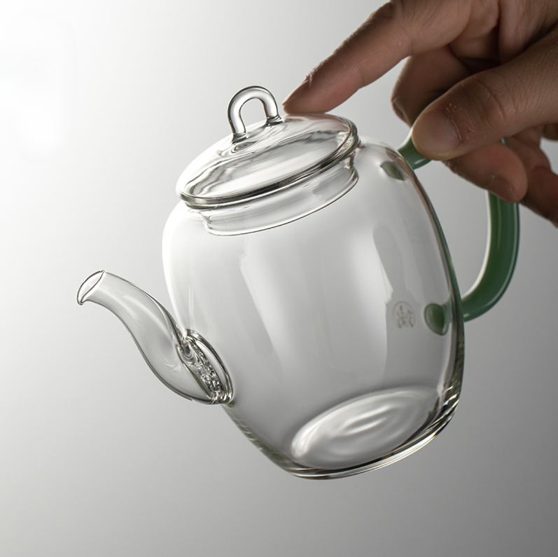  Glass Teapot with Jade Green Handle 240ml