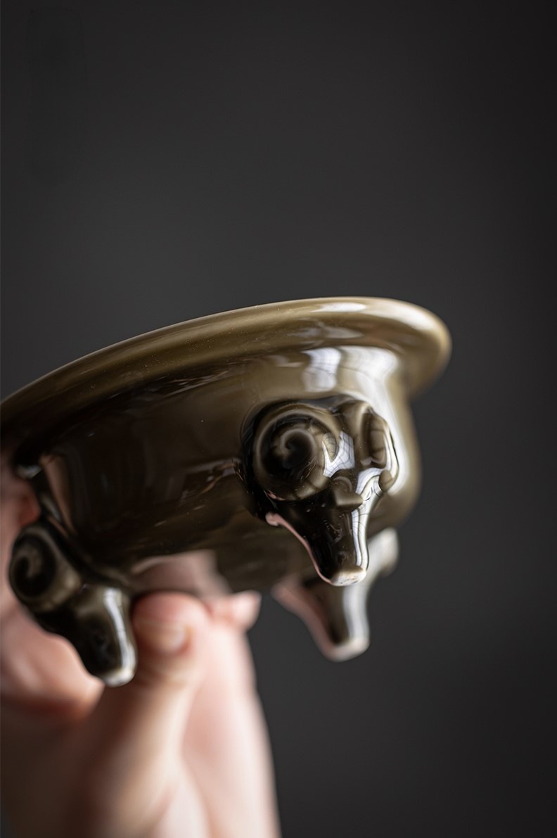 Mise Celadon Incense Burner with Copper Cover