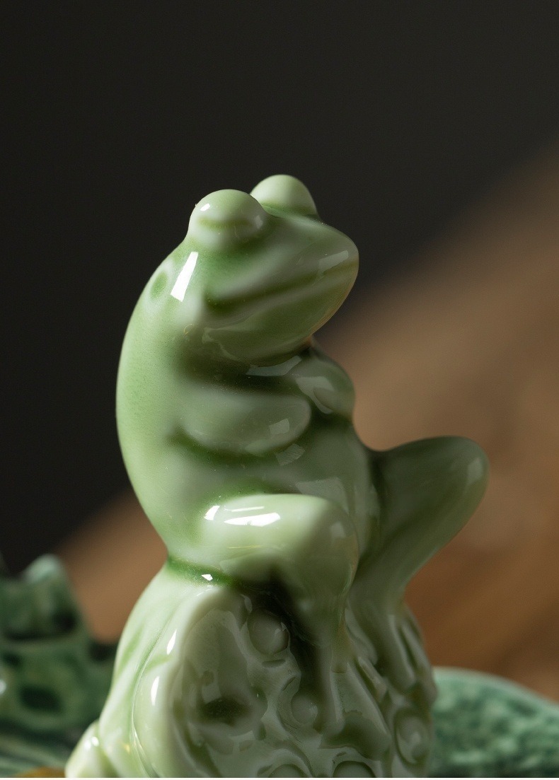 Frog At Ease Ceramic Incense Stick Holder, Funny Incense Set Ornaments