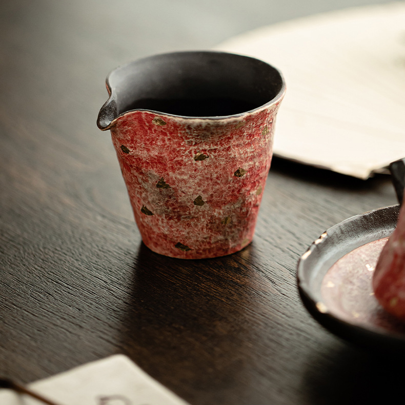 Japanese Style Red Stoneware Fair Cup 130ml
