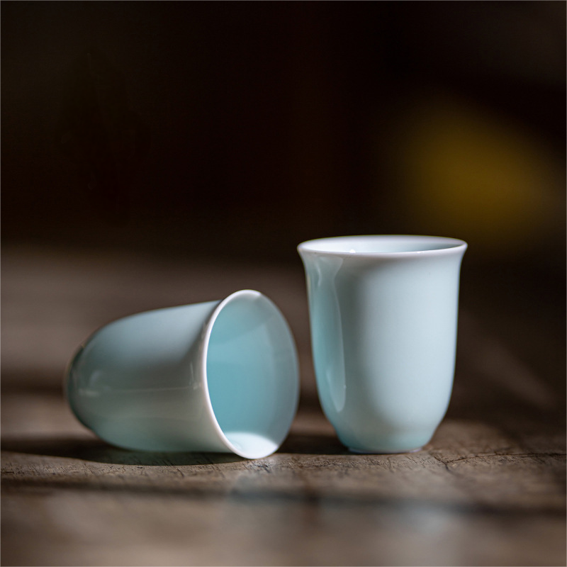 Shadow Blue Porcelain Tea Cup with Saucer 75ml