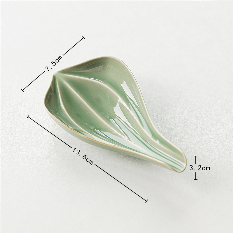 Clover Celadon Porcelain Scoop