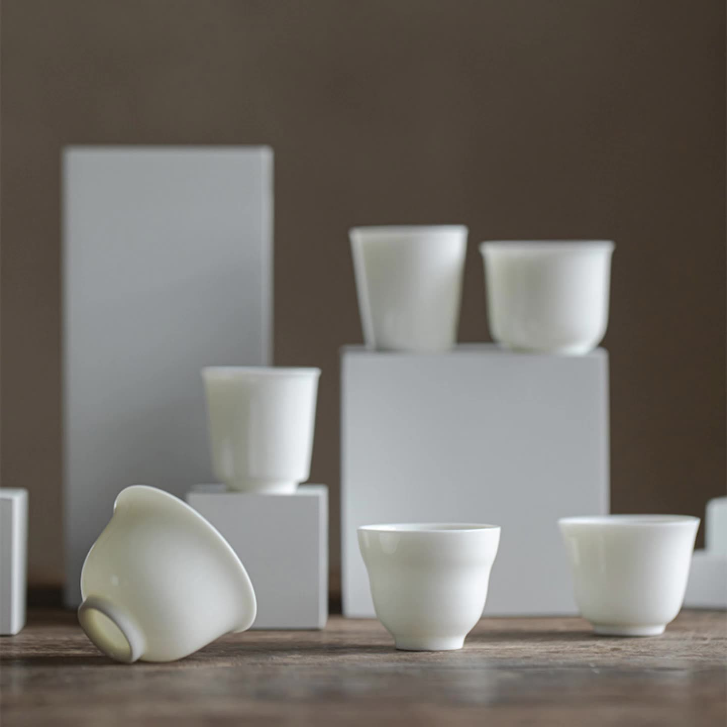 White Porcelain Gaiwan with Saucer, 6 Styles Optional