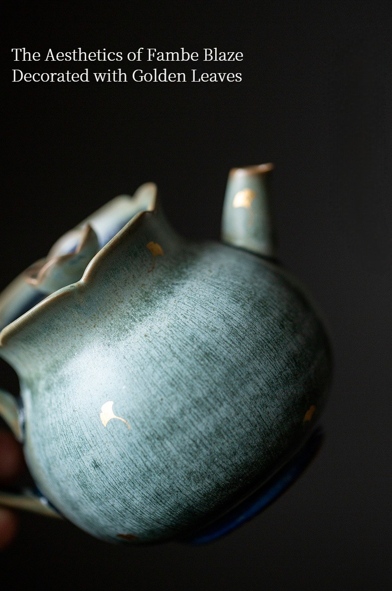 Vintage Style Stoneware Teapot, Handmade Fambe Blaze Tea Set 170ml