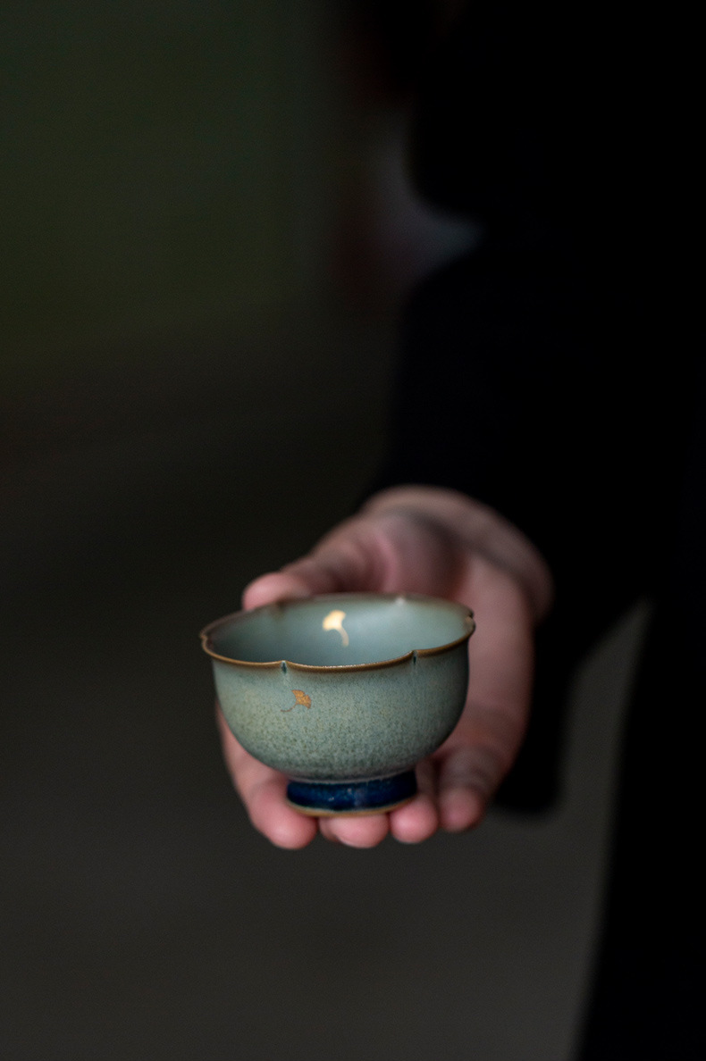 Vintage Style Kung Fu Tea Tray, Fambe Blaze Jingdezhen Pottery
